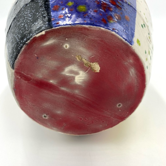 Vintage Ceramic Vase Jug 1986 multi color With Handle. - Picture 10 of 10